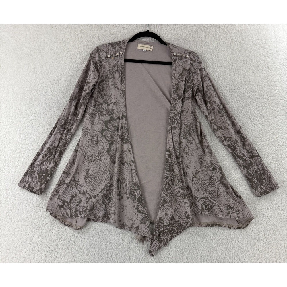 Johnny Was‎ 4 Love And Liberty Cardigan Womens Size XS Brown Floral Long Sleeve